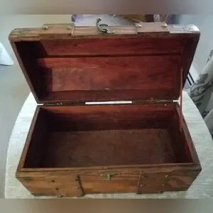 Accents | Vintage Wooden Box Treasure Chest | Poshmark
